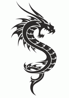 Black and White Dragon Tattoo Vector free CDR Vectors File