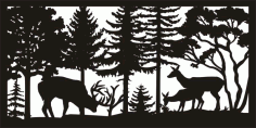 Black Deer Decorative Screens CNC Plasma Cutting DXF File
