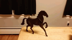 Black Horse Decor 3D Decorative Model DXF File