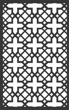 Black Metal Privacy Screen for Outdoor Panel Design DXF File