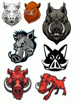 Boar Set Vectors CDR File
