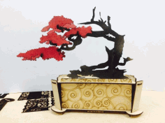 Bonsai Decorative 3D Puzzle Laser Cut CNC Laser Cut Free CDR File