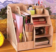 Book Desk Organizer for Laser Cut CNC CDR File