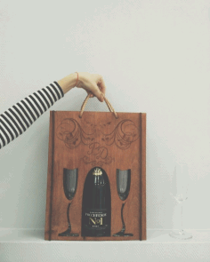 Bottle Carrier Gift Holder Laser Cut CDR File