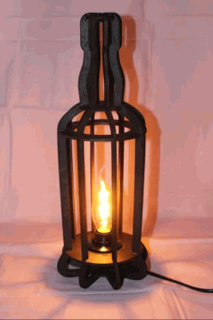 Bottle Table Lamp CNC Laser Cutting Free DXF Vectors File