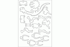 Brontosaurus 3mm Design Laser Cut DXF File