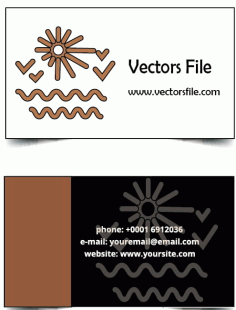 Brown and Black Business Card Template Theme Design Vector File