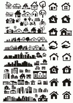 Buildings City Houses Vectors Free CDR Vectors File
