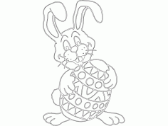 Bunny Cute Animal Line Drawings DXF File