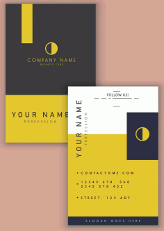 Business Card Template Black Yellow Modern Flat Design Vector File