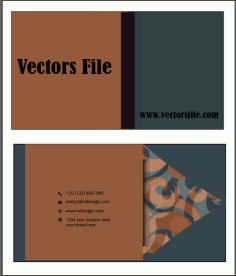 Business Card Templates Modern Contrast Flat Texts Decor Vector File