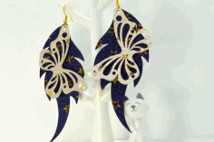 Butterfly Earrings Design CDR and DXF File