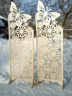 Butterfly Iron Gate Screen Laser Cut Free CDR Vectors File