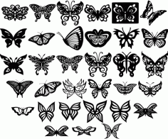 Butterfly Ornaments Decor Free DXF Vectors File