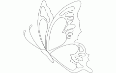 Butterfly Sketch Sticker Free DXF Vectors File