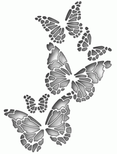 Butterfly Stencil Vector Wall Art Free DXF Vectors File