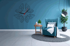 Butterfly Wall Clock Design CDR, DXF, PDF Vector File