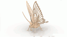 Butterfly Wood Insect 3D Puzzle 3mm Free DXF Vectors File