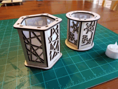 Candle Holder Lantern Snowflake Laser Cut DXF File