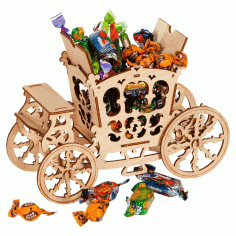 Candy Cart Sweet Display Stand 3mm CNC Laser Cutting CDR File