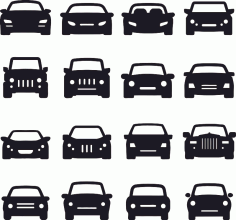 Car Silhouette Front Vectors Free CDR Vectors File