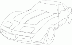 Car Sticker Corvet Car DXF File
