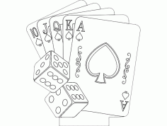 Cards With Dice Board Game DXF File