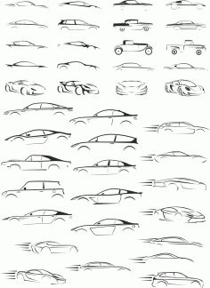 Cars Silhouettes Collection Free CDR Vectors File
