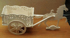 Cart With Horse Laser Cut Scroll Saw Plans PDF Vector File