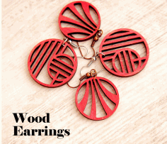 Cartonus Wooden Jewelry Earrings Modern Design DXF File