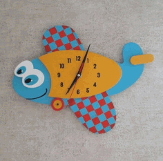 Cartoon Airplane Clock CDR File
