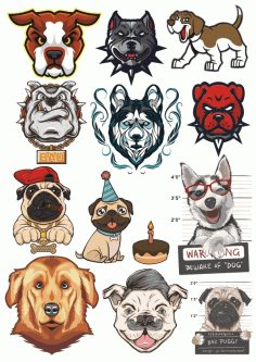Cartoon Dog Silhouette Design CDR Vectors File
