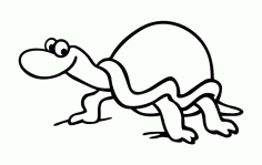 Cartoon Turtle Cute Animal Line Drawings DXF File
