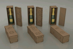 Carved Wooden Wine Gift Boxes DXF File