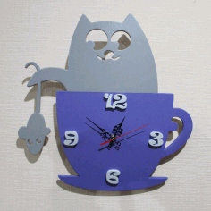 Cat Clock Free CDR Vectors File
