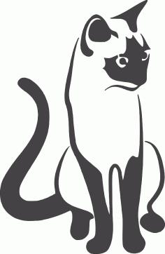 Cat Sitting 2 DXF File DXF Vectors File