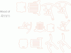 Chairs 4mm Free Dxf File For Cnc DXF File