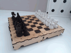 Chess Set Laser Cut Template DXF File