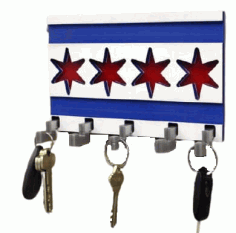 Chicago Flag Housekeeper Key Hanger CDR, DXF, PDF, SVG and Ai Vector File