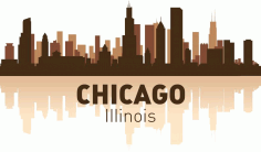 Chicago Skyline Silhouette Of The City Free CDR Vectors File