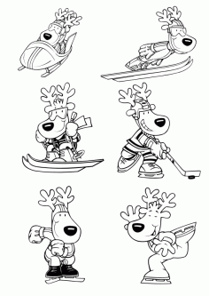 Chirstmas Dog Winter Cartton Silhoutte CDR File