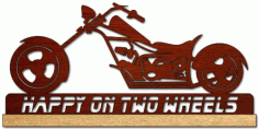 Chopper Motorcycle Scroll Saw Pattern Vector File
