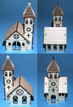 Church Plywood CNC Laser Cut Template Vector CDR File