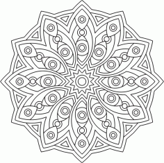 Circle Mandala Ornament DXF File