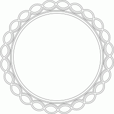 Circular Mirror Frame Free DXF Vectors File