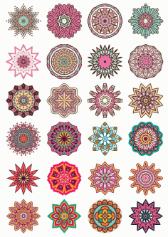 Classic Colorful Mandala Design CDR File