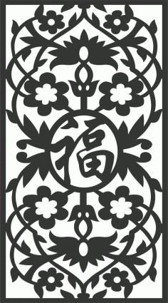 Classic Front Grill Design Panel DXF File