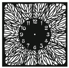 Clock Floral Pattern Laser Cut CDR File