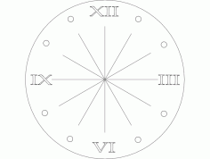 Clock Rom Num Free Dxf File For Cnc DXF Vectors File