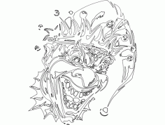 Clown Design 03 Mask Free Download DXF File